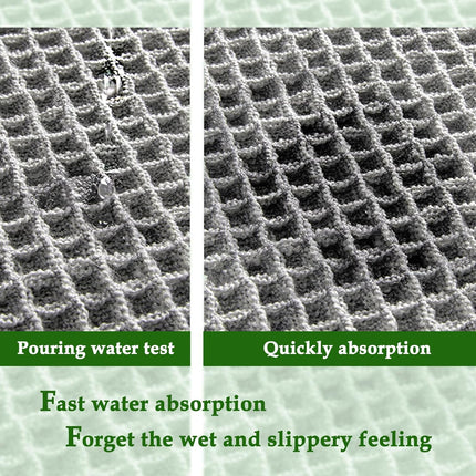 Grey Waffle Bath Mat,Super Absorbent Non Slip Bathroom Rug,Gray 18x30inch,Machine Washable Ultra Soft Floor Mats