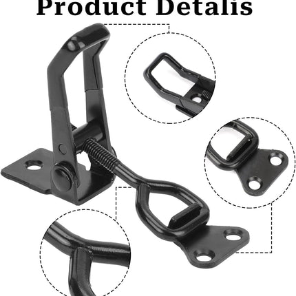 6 Pack Adjustable Toggle Clamp, Black Pull Latch,Heavy Duty Toggle Latch Hasp Clamp,4001 Lockable Quick Release Pull Metal Draw Latch for Door, Box Case Trunk, Smoker Door, Jig