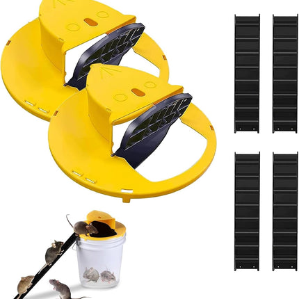 2 Pack Automatic Reset Traps-Mice Mouse Trap Bucket Flip Lid，5 Gallon Bucket Lid Mouse Rat Trap，Mouse Trap Bucket Indoor Outdoor,Reusable Mouse Trap Bucket Lid，Humane Mouse Trap