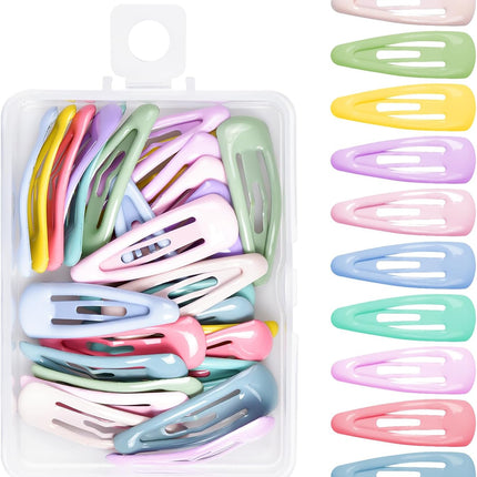 30 Pcs Baby Snap Hair Clips, 1.2 Inch Metal Mini Barrette Hair Clips, Candy Color, Baby Girl Hairpin, Toddler Hair Accessories