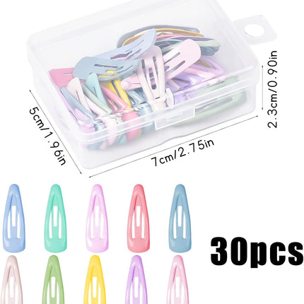 30 Pcs Baby Snap Hair Clips, 1.2 Inch Metal Mini Barrette Hair Clips, Candy Color, Baby Girl Hairpin, Toddler Hair Accessories