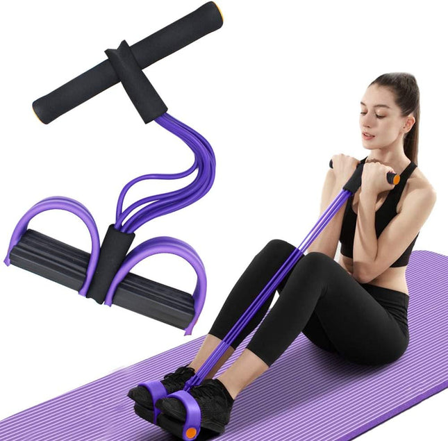 Multifunction Tension Rope 6-Tube Elastic Yoga Pedal Puller Resistance Band Natural Latex Tension