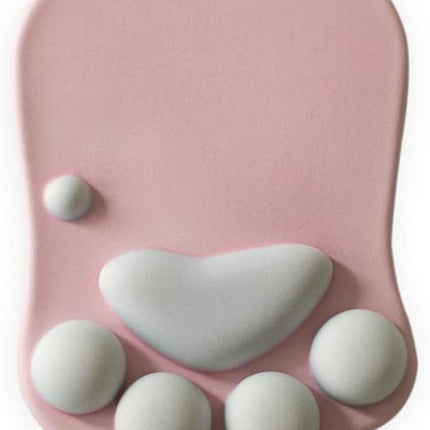 Cat Paw Mouse Pad, Cute 3D Soft Silicone Wrist Rest Support Cushion, Nonslip, Ergonomic Comfort Mouse Mat - for Office, Home Computer, Laptop,Pink