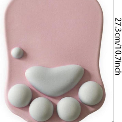 Cat Paw Mouse Pad, Cute 3D Soft Silicone Wrist Rest Support Cushion, Nonslip, Ergonomic Comfort Mouse Mat - for Office, Home Computer, Laptop,Pink