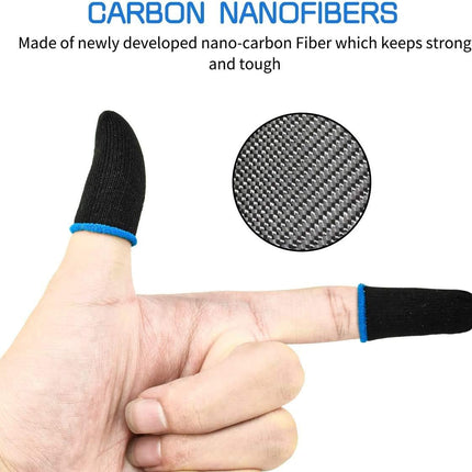 PUBG Mobile Finger Sleeves for Mobile Gaming | Pack of 10 | Thumb Sleeves for Mobile Gaming | PUBG COD Fortnite | Anti Sweat Anti Dryness Breathable | Finger Gloves (Blue)