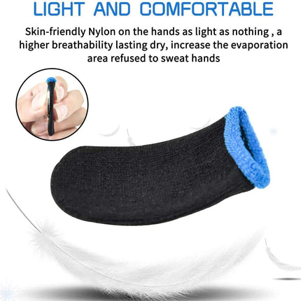PUBG Mobile Finger Sleeves for Mobile Gaming | Pack of 10 | Thumb Sleeves for Mobile Gaming | PUBG COD Fortnite | Anti Sweat Anti Dryness Breathable | Finger Gloves (Blue)