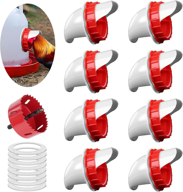 DIY Chicken Feeders No Waste Automatic Poultry Feeder 8 Ports 1 Hole Saw Gravity Chick Feeders (8