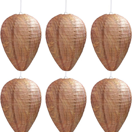 6 Pack Wasp Nest Decoy Safe Hanging Wasp Deterrent for Hornets Yellow Jackets