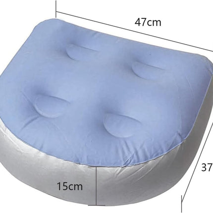 Hot Tub Booster Seat, Soft Comfortable Spa Cushion Pad, with 4 Pcs Suction Cups, Inflatable Booster Seat, Inflatable Back Support Bath Spa Pad, for All Spas and Hot Tubs (Blue)