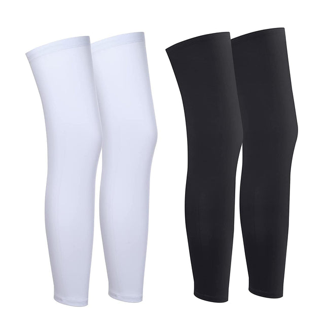 4 Pieces Compression Leg Sleeve Full Length Leg Sleeves Sports Cycling Leg Sleeves for Men Women Support