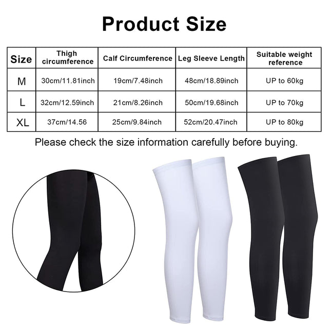 4 Pieces Compression Leg Sleeve Full Length Leg Sleeves Sports Cycling Leg Sleeves for Men Women Support – product detail