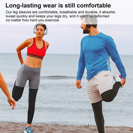4 Pieces Compression Leg Sleeve Full Length Leg Sleeves Sports Cycling Leg Sleeves for Men Women, Support for Knee, Thigh, Calf, Running, Basketball