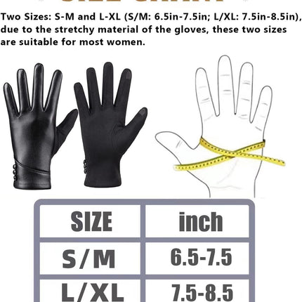 Womens Winter Leather Gloves Touch Screen Wool Lined Windproof Warm Suede Fashion Dress Gloves