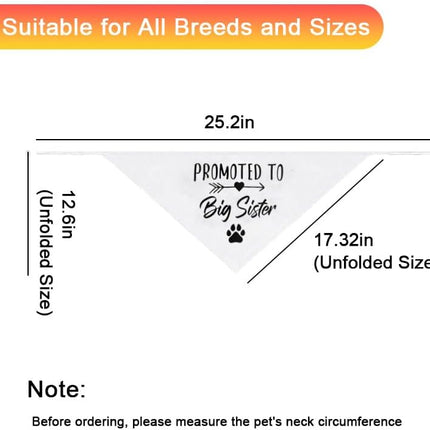 Promoted to Be Big Sister Dog Bandana Baby Announcement Pet Bandanas for Dogs Scarf for Small Medium Large Dogs Baby Gender Reveal Photo Prop Pet Scarf
