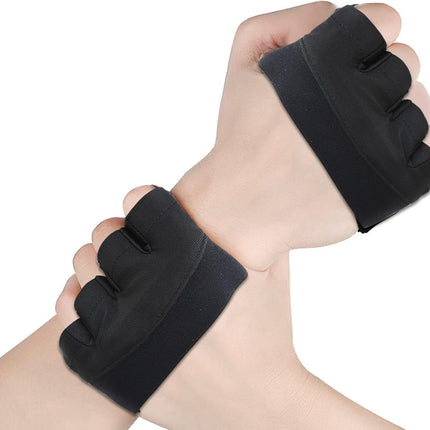 Grip Workout Gloves, Gym Gloves for Weight Lifting Kettlebell Pull-Ups Row Cross Training Non-Slip Silicone Four Finger Fitness Exercise Men and Women Black