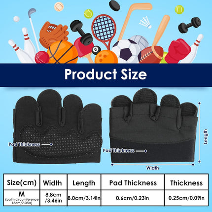 Grip Workout Gloves, Gym Gloves for Weight Lifting Kettlebell Pull-Ups Row Cross Training Non-Slip Silicone Four Finger Fitness Exercise Men and Women Black