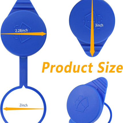 ID 51mm /2'' Good Sealing Windshield Wiper Fluid Cap,Compatible with 2012-2018 Ford Focus Windshield Wiper Washer Fluid Reservoir Tank Bottle, Blue