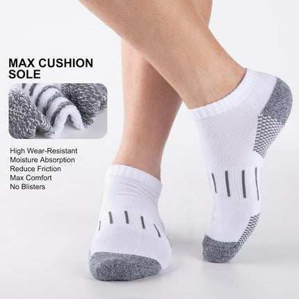 Men's Athletic Ankle Socks Moisture Wicking Cushion Sports Running Low Cut Sock (8 Pairs)