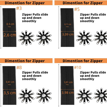 10 Yards 360 Inches Bulk Zippers,9 Meters #3 Zipper for Sewing,Black Nylon Coil Zippers by The Yards with 20pcs Replacement Sewn Zippers for DIY Sewing Craft,Bags,Clothes,purses etc.(Black)