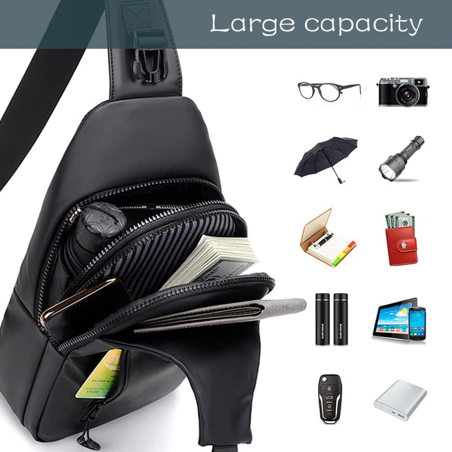 Small Crossbody Sling Backpack Casual Chest Daypack with USB Charger Port Waterproof Outdoor Chest – product detail