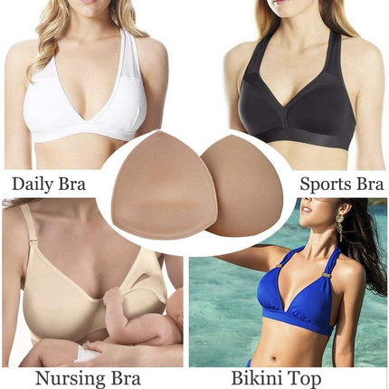 5 Pairs Bra Pads Inserts,Removable, Air Cotton,Foam Sponge,Breathable (Beige#, A/B CUP)