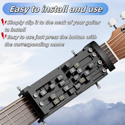 Guitar Chord Presser - Guitar Aid Chords Trainer,electric guitar auxiliary, guitar learning tool for beginners,portable guitar chord training aid, practice suitable for family children and friends (1)