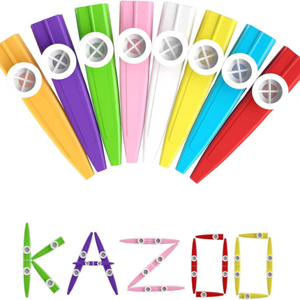 24 Pieces Plastic Kazoos Multi Colors Kazoo Musical Instruments Great Gift for Music Lovers Good Companion for Guitar, Ukulele, Violin, Piano Keyboard