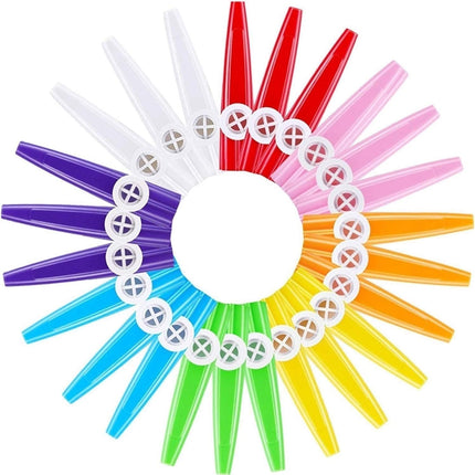 24 Pieces Plastic Kazoos Multi Colors Kazoo Musical Instruments Great Gift for Music Lovers Good Companion for Guitar, Ukulele, Violin, Piano Keyboard