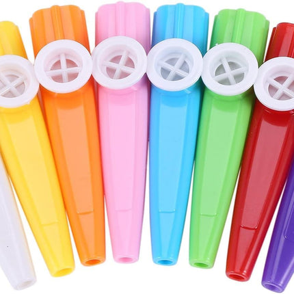 24 Pieces Plastic Kazoos Multi Colors Kazoo Musical Instruments Great Gift for Music Lovers Good Companion for Guitar, Ukulele, Violin, Piano Keyboard