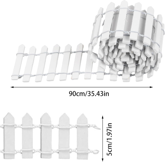 2Pcs 35x2 Inch Mini Wooden Garden Fence Miniature Fairy Gardens Fence Ornament Fences Picket Fence – product detail
