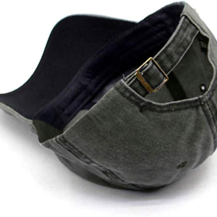 Men Women Plain Cotton Vintage Washed Twill Low Profile Baseball Cap Adjustable Distressed Dad Hat