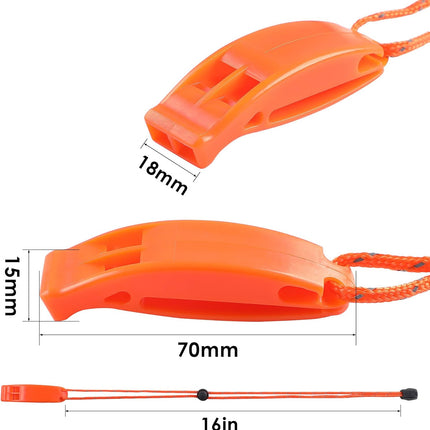6PCS Safety Survival Whistles with Adjustable Reflective Lanyard Emergency Plastic Whistle Marine Whistle