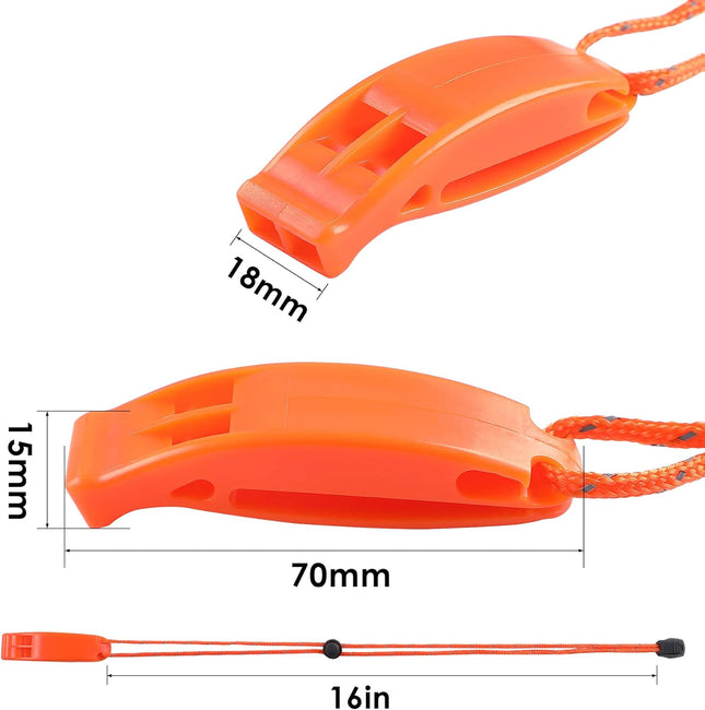 6PCS Safety Survival Whistles with Adjustable Reflective Lanyard Emergency Plastic Whistle Marine Whistle – product detail