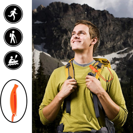 6PCS Safety Survival Whistles with Adjustable Reflective Lanyard Emergency Plastic Whistle Marine Whistle