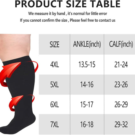 Compression Socks For Women Men,Plus Size Compression Socks Men Women,Wide Calf Compression Stocking.Extra Large Compression Socks.