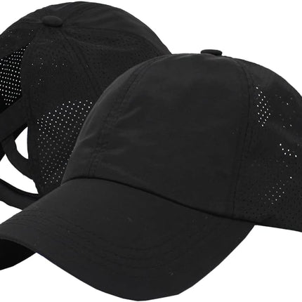 Quick Drying Ponytail Hat for Women Criss Cross Adjustable Baseball Cap UV Protection Sun Hats
