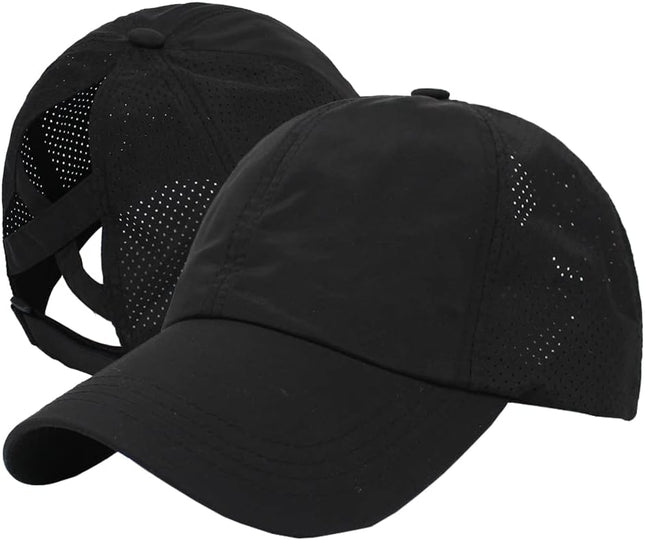 Quick Drying Ponytail Hat for Women Criss Cross Adjustable Baseball Cap UV Protection Sun Hats