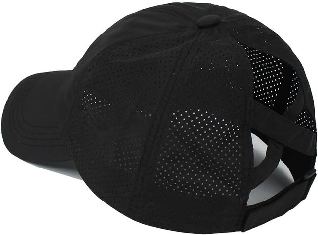 Quick Drying Ponytail Hat for Women Criss Cross Adjustable Baseball Cap UV Protection Sun Hats – product detail
