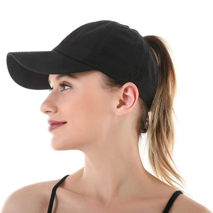 Quick Drying Ponytail Hat for Women Criss Cross Adjustable Baseball Cap UV Protection Sun Hats