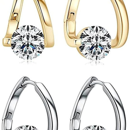 2 Pairs Flysmus Halolux Lymphvity Germanium Earrings,Magnetotherapy Earrings,Lymphatic Acupuncture Earrings,Lymph Drainage Earrings Jewelry for Women, Metal Crystal Garnet Copper Rhinestone