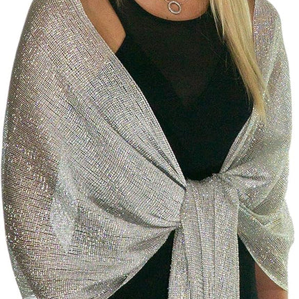 Shawls and Wraps for Evening Dresses, Metallic Glitter Shawls for Women, Sparkling Wedding Giving Shawl Gift