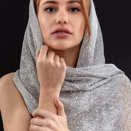 Shawls and Wraps for Evening Dresses, Metallic Glitter Shawls for Women, Sparkling Wedding Giving Shawl Gift