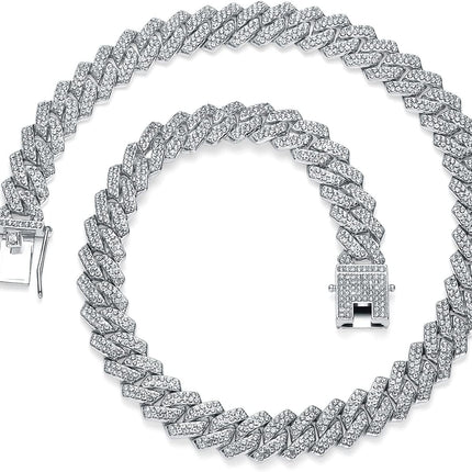 13mm Cuban Link Chain For Men Women Iced Out Chain Miami Cuban Necklace Bling Diamond Chains Hip Hop Jewelry