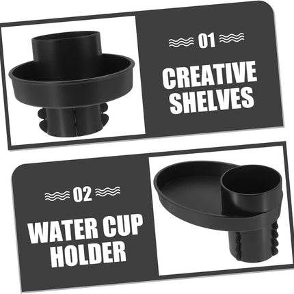 Car Seat Snack Tray, Portable Cup Holder Plate, Toddler Car Seat Cup Holder Food Tray with Expandable Base, Cup Holder Tray for Car Seats, 360° Rotatable Car Seat Tray for Kids Travel black