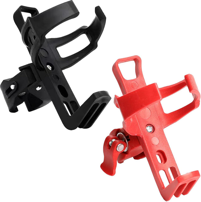 2 Pack Bike Bottle Holder Universal Bicycle Water Bottle Cage Holder Water Cup Holder for in Black / Red