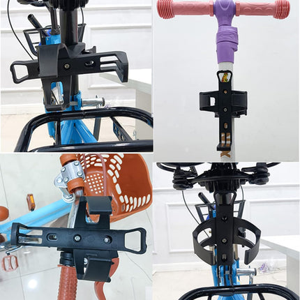 2 Pack Bike Bottle Holder, Universal Bicycle Water Bottle Cage Holder, Water Cup Holder for Bike Stroller Walker, Adjustable Mountain Bike Drink Cup with 360 Degree Rotating for Cycling MTB Black+Red