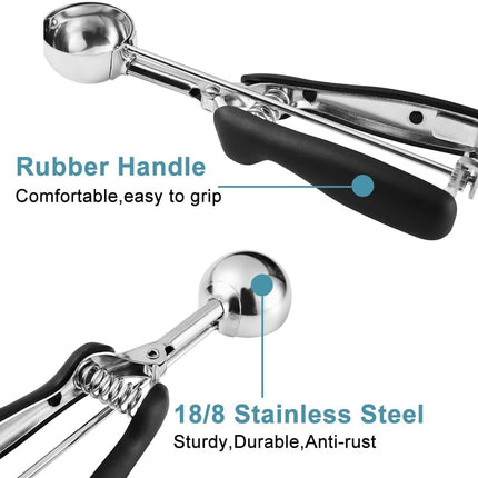 Cookie Scoop Set - Include 1 Tbsp/ 2 Tbsp/ 3Tbsp - 3 PCS Cookie Scoops for Baking - Cookie Dough Scoop - Made of 18/8 Stainless Steel