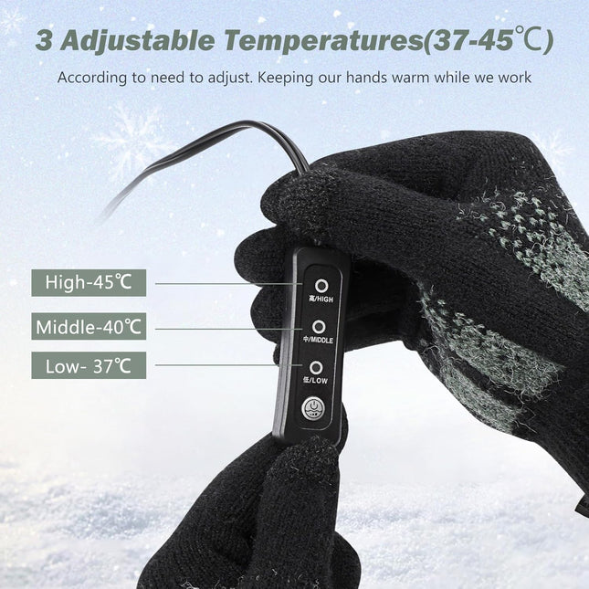 USB Heated Gloves Winter Warm Heated Gloves Touchscreen Hand Warmers Work Unisex Washable – product detail