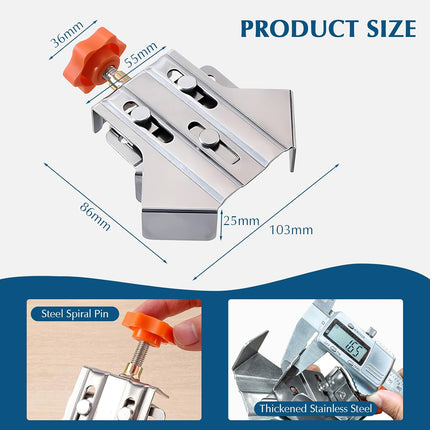 2pcs Stainless Steel Right Angle Clamp, 90 Degree Right Angle Clamp for Woodworking, Photo Framing