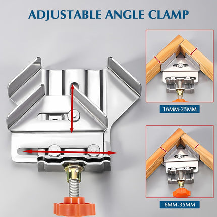 2pcs Stainless Steel Right Angle Clamp, 90 Degree Right Angle Clamp for Woodworking, Photo Framing